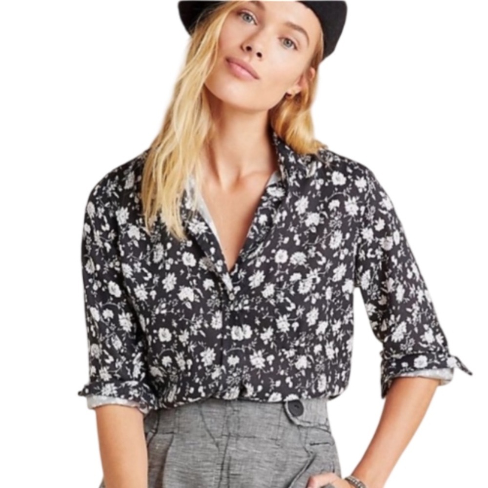 Grayson Frank & Eileen The Hero Floral Lyocell Button Down Shirt - XS (1)